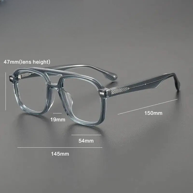 Unisex Square Full Rim Acetate Double Bridge Prescription Glasses Gxyj1136 — view 3 | Rx Spectacle