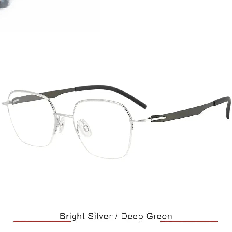 Women's Polygon Semi-Rimless Titanium Screwless Prescription Glasses 315002 — view 5 | Rx Spectacle