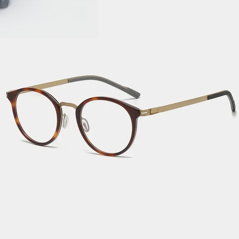 Unisex Round Full Rim Titanium Prescription Glasses 39606 — view 4 | Rx Spectacle