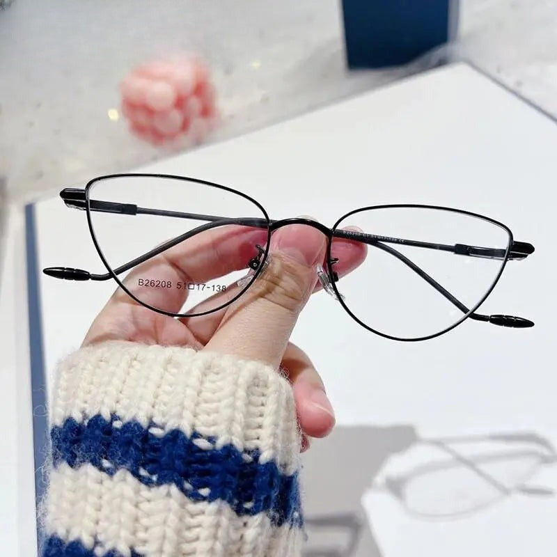 Women's Cat Eye Full Rim Stainless Steel Prescription Glasses 26208 — view 4 | Rx Spectacle