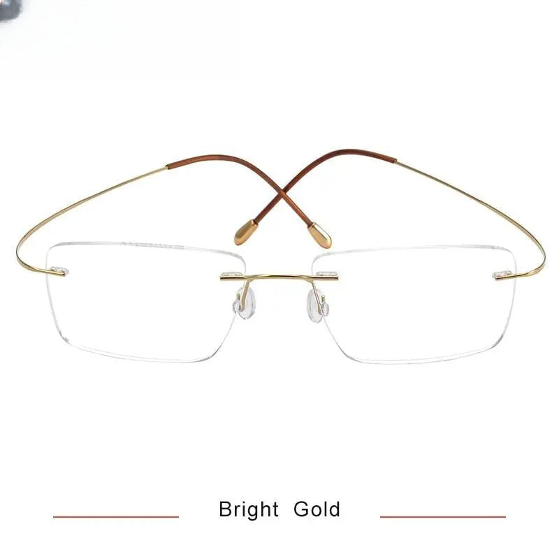 Men's Square Rimless Titanium Prescription Glasses Kr6064 — view 2 | Rx Spectacle