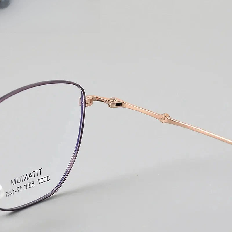 Women's Cat Eye Full Rim Titanium Prescription Glasses 443007 — view 3 | Rx Spectacle
