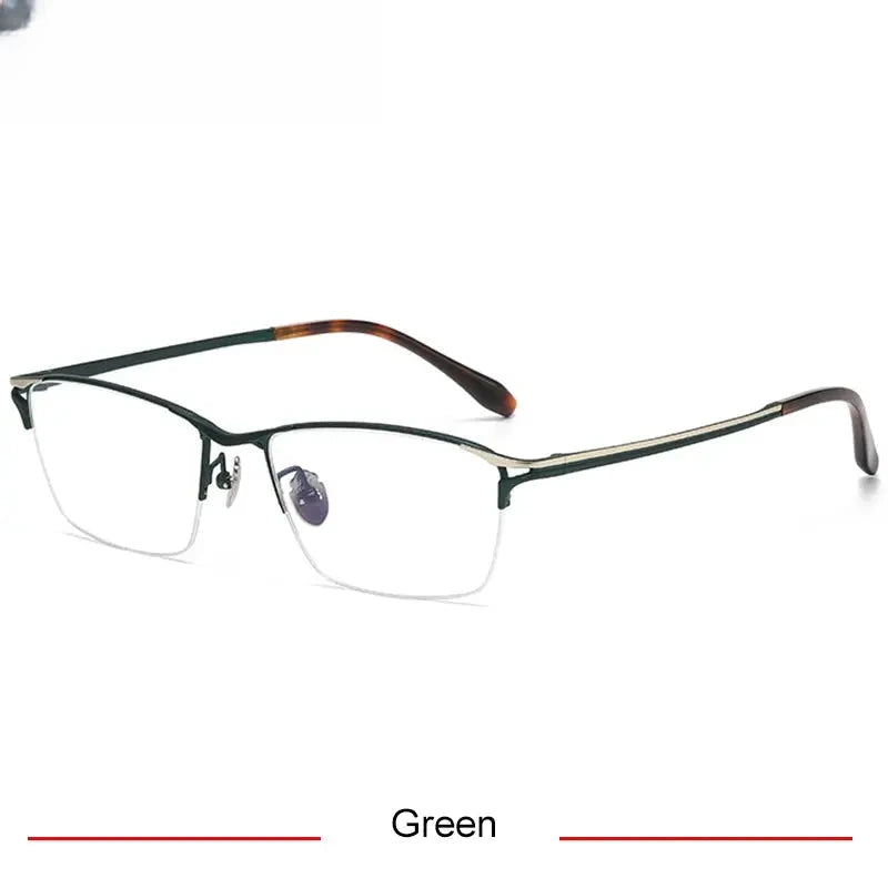 Men's Polygon Semi-Rimless Titanium Oversized Prescription Glasses 316886 — view 4 | Rx Spectacle