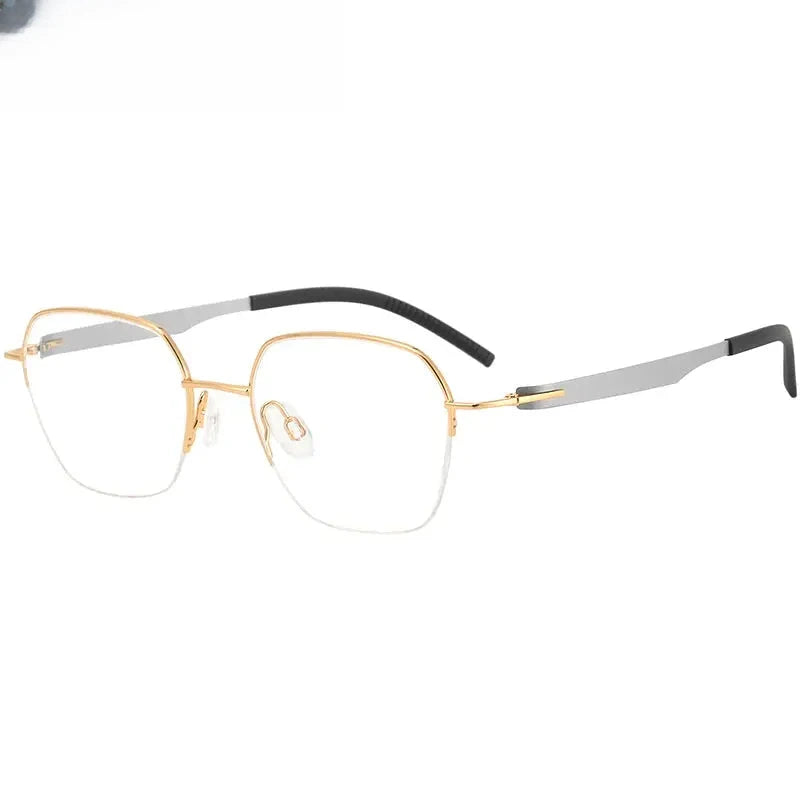 Women's Polygon Semi-Rimless Titanium Screwless Prescription Glasses 315002 — view 1 | Rx Spectacle