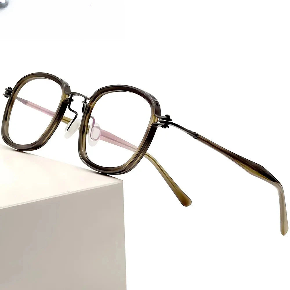 Men's Square Full Rim Titanium Prescription Glasses 35863 — view 1 | Rx Spectacle