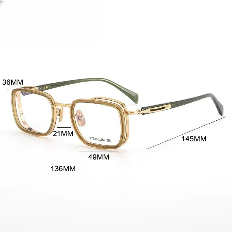 Women's Square Full Rim Titanium Prescription Glasses 720055 — view 2 | Rx Spectacle