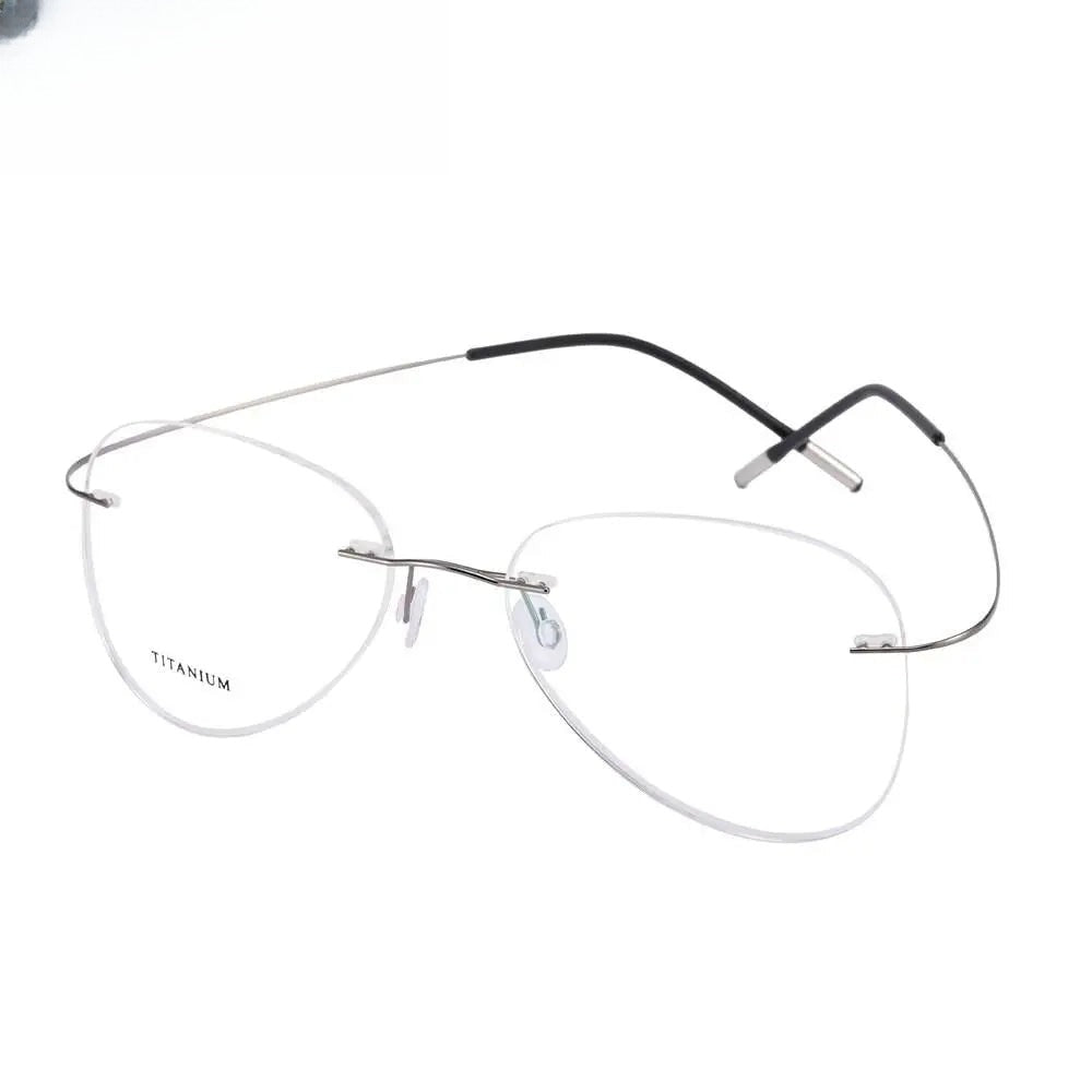 Unisex Irregular Rimless Titanium Prescription Glasses 20002 — view 1 | Rx Spectacle