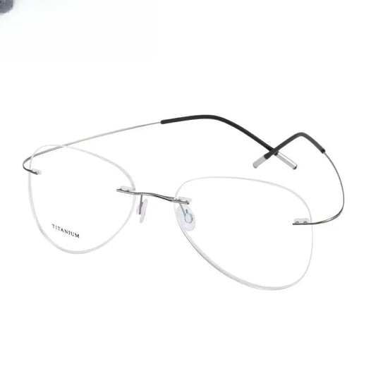 Unisex Irregular Rimless Titanium Prescription Glasses 20002 — view 1 | Rx Spectacle