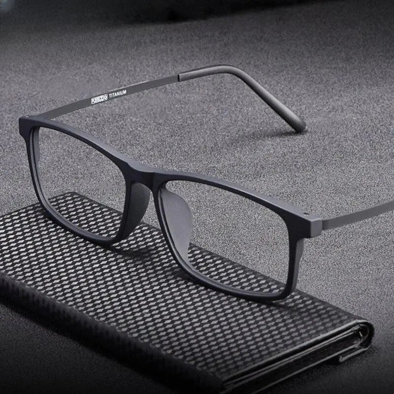 Unisex Square Full Rim Titanium Prescription Glasses Ol20p99 — view 1 | Rx Spectacle