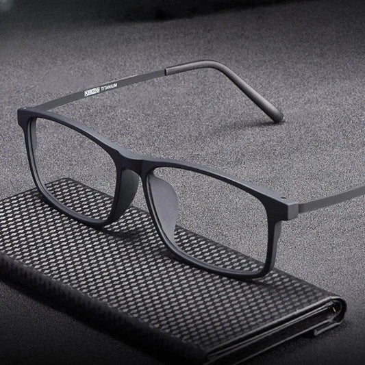 Unisex Square Full Rim Titanium Prescription Glasses Ol20p99 — view 1 | Rx Spectacle