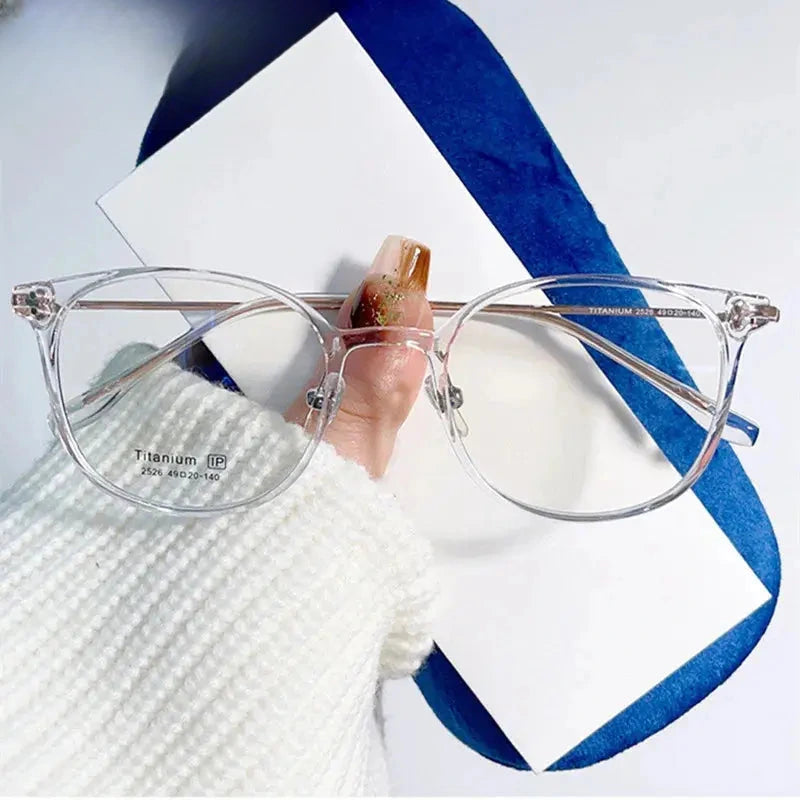 Women's Round Full Rim Titanium Prescription Glasses 402526 — view 3 | Rx Spectacle