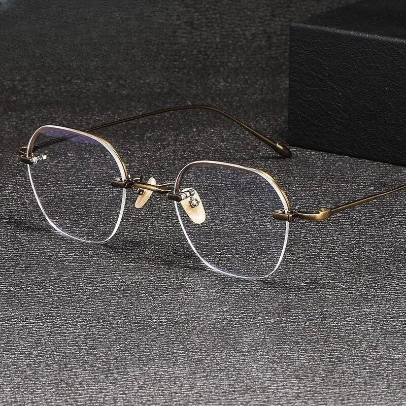 Unisex Irregular Full Rim Titanium Prescription Glasses Gxyj1039 — view 7 | Rx Spectacle