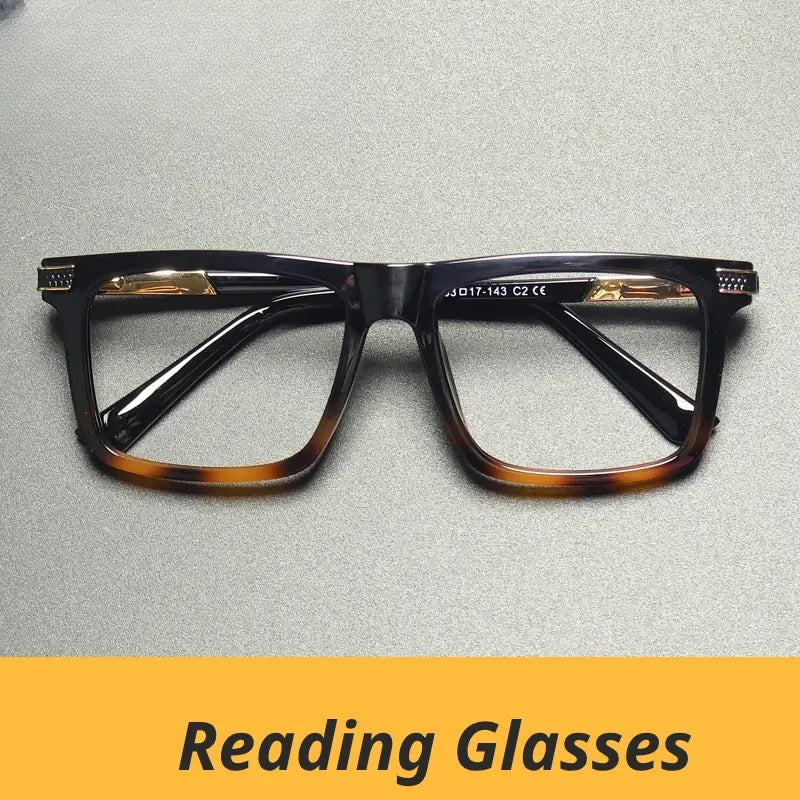 Unisex Square Full Rim Titanium Reading Glasses Gxy84002 — view 1 | Rx Spectacle