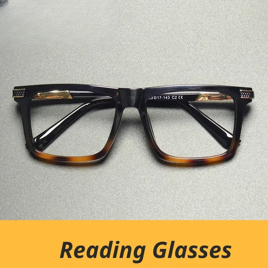 Unisex Square Full Rim Titanium Reading Glasses Gxy84002 — view 1 | Rx Spectacle