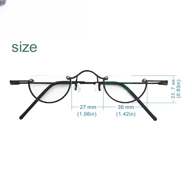 Unisex Round Semi-Rimless Stainless Steel Reading Glasses 3625 — view 2 | Rx Spectacle