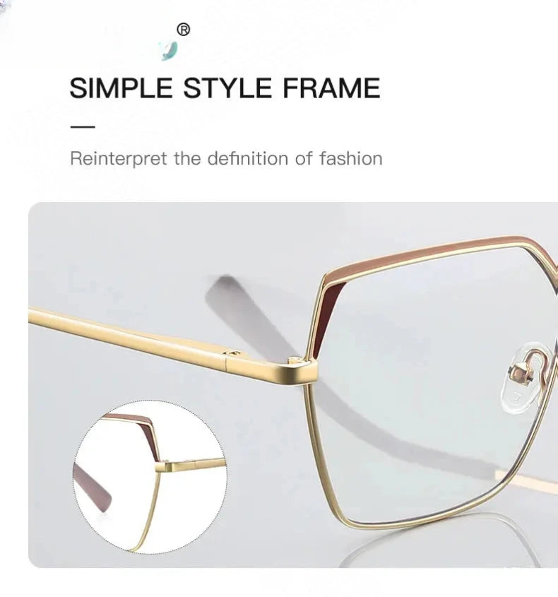 Women's Square Full Rim Alloy Reading Glasses 3102 — view 5 | Rx Spectacle