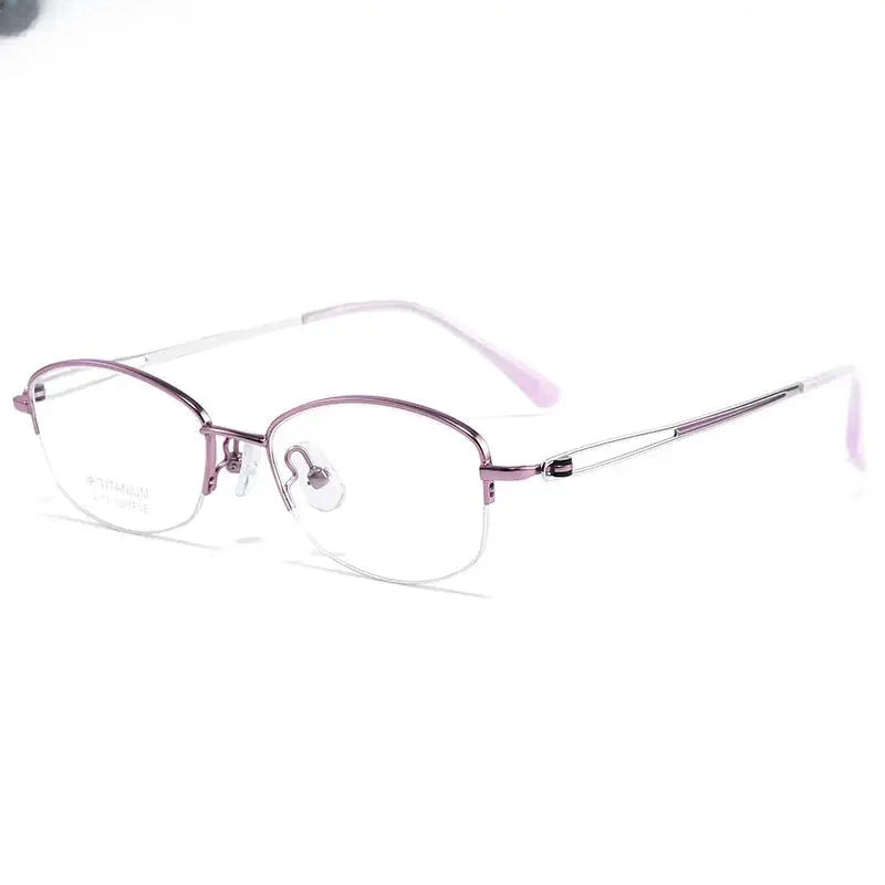 Women's Oval Semi-Rimless Titanium Prescription Glasses 19112 — view 7 | Rx Spectacle