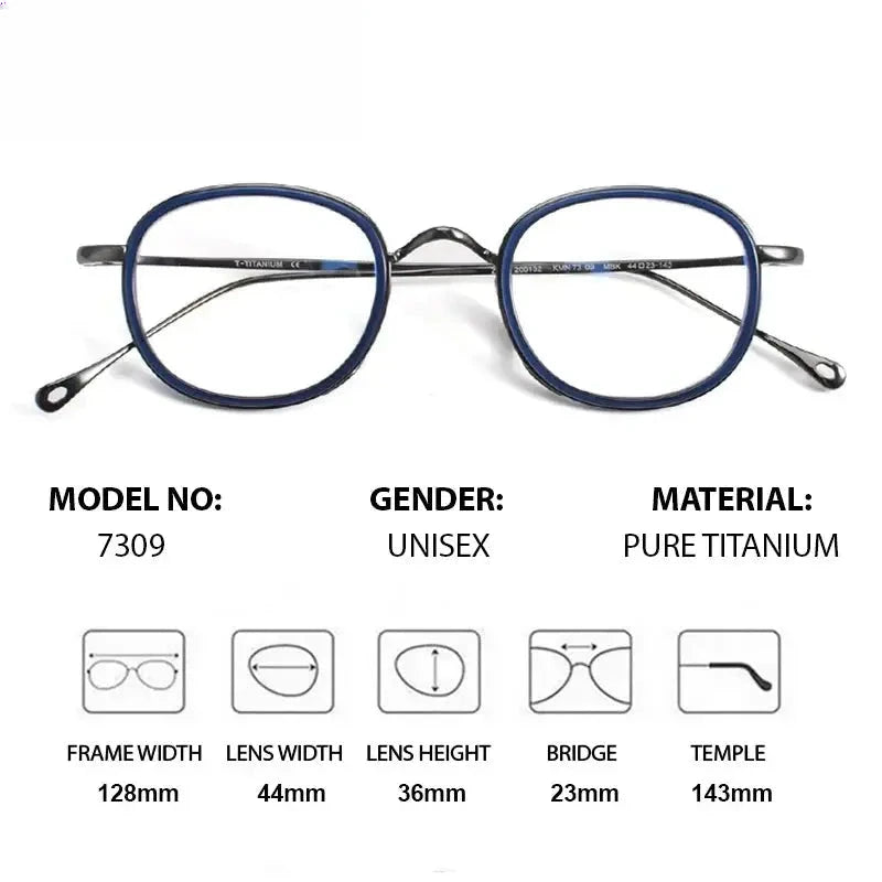 Unisex Oval Full Rim Titanium Prescription Glasses 887309 — view 2 | Rx Spectacle