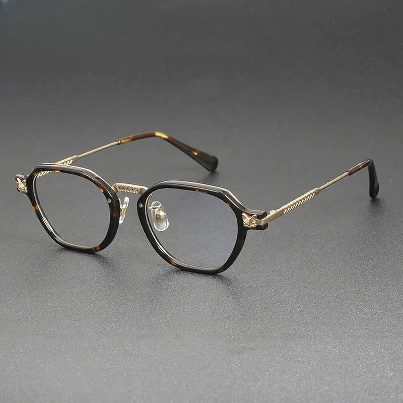 Unisex Polygon Full Rim Titanium Prescription Glasses 57009 — view 1 | Rx Spectacle