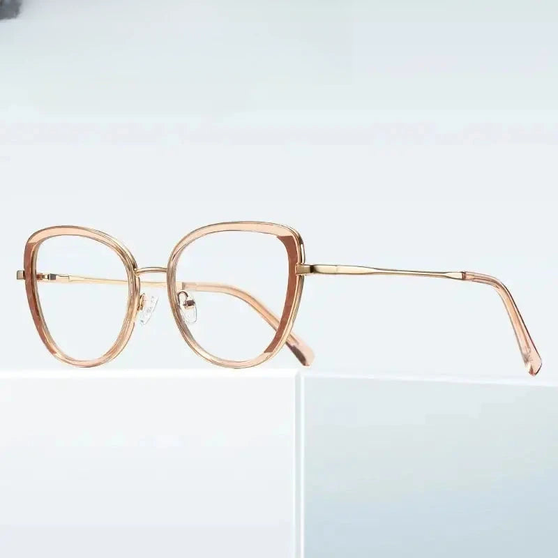 Women's Cat Eye Full Rim Titanium Prescription Glasses 61347 — view 1 | Rx Spectacle