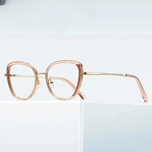 Women's Cat Eye Full Rim Titanium Prescription Glasses 61347 — view 1 | Rx Spectacle
