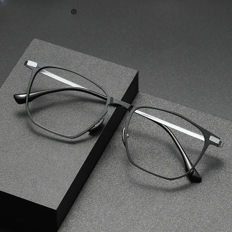 Men's Square Full Rim Titanium Reading Glasses 4224 — view 1 | Rx Spectacle