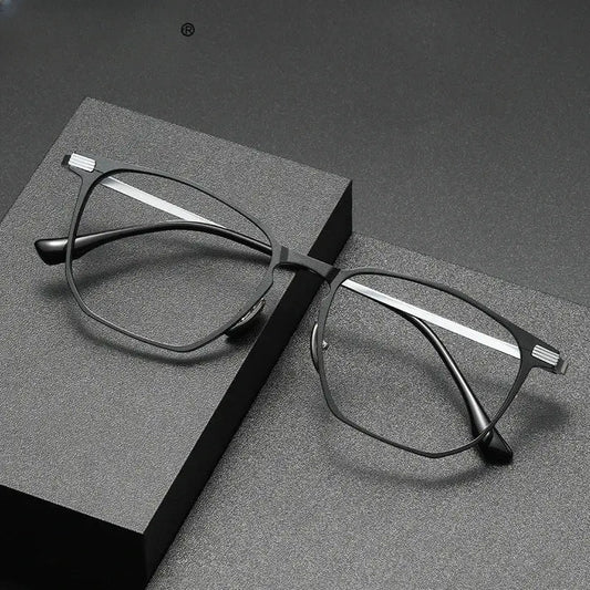 Men's Square Full Rim Titanium Reading Glasses 4224 — view 1 | Rx Spectacle