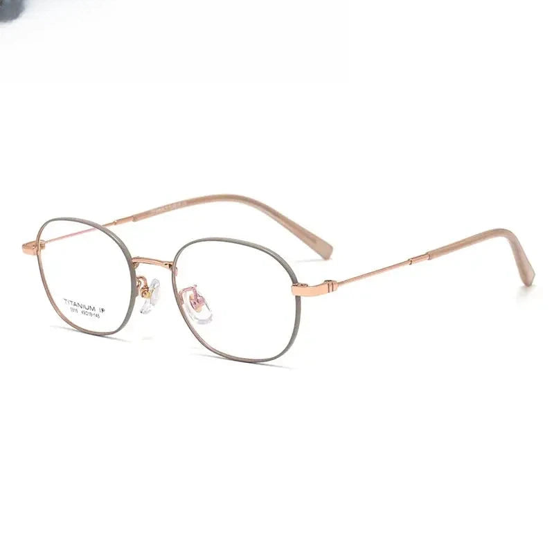 Women's Oval Full Rim Titanium Prescription Glasses 85515 — view 6 | Rx Spectacle