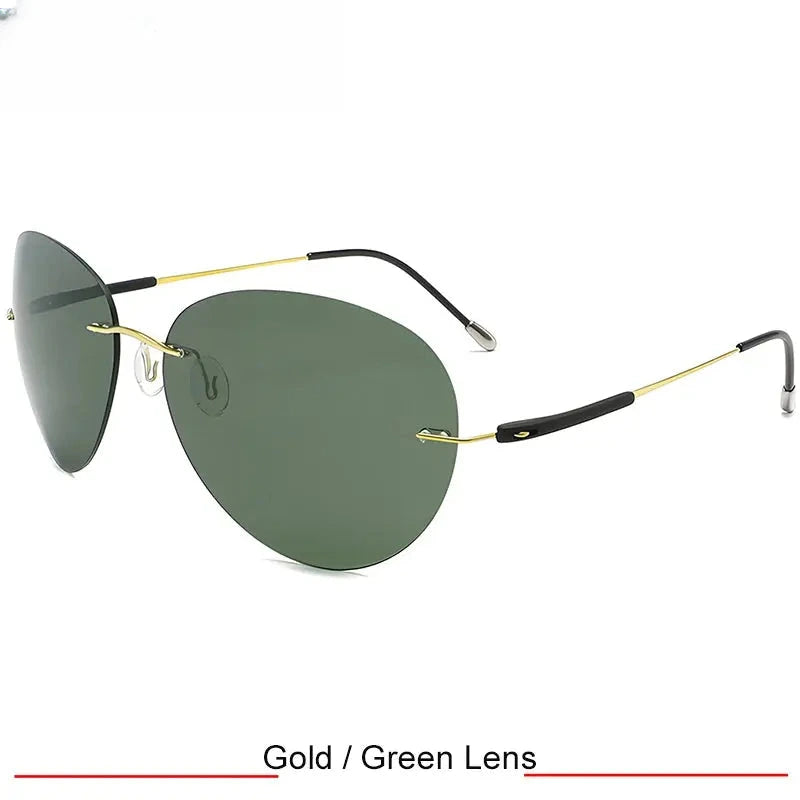 Men's Oval Rimless Titanium Screwless Prescription Glasses 426803 — view 3 | Rx Spectacle