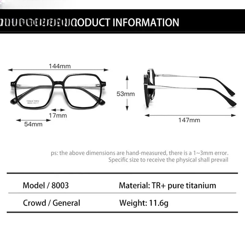 Men's Square Full Rim Titanium Reading Glasses 638003 — view 2 | Rx Spectacle