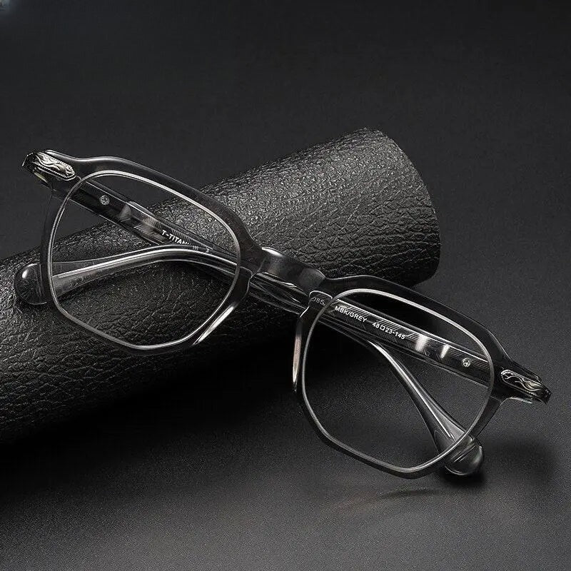 Unisex Square Full Rim Titanium Prescription Glasses 80855 — view 1 | Rx Spectacle