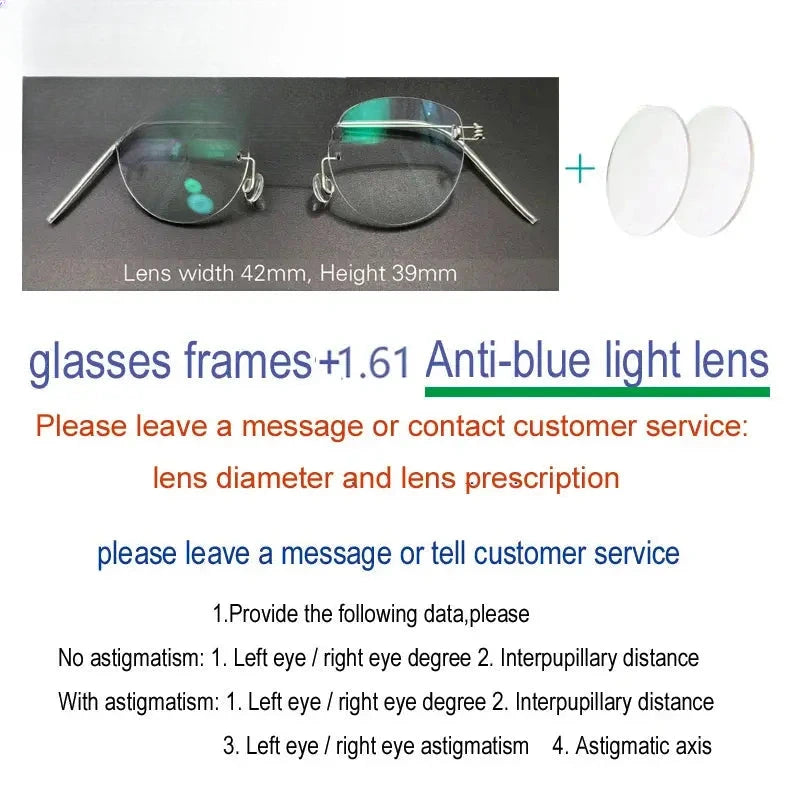 Unisex Oval Rimless Stainless Steel Screwless Prescription Glasses 313533 — view 3 | Rx Spectacle