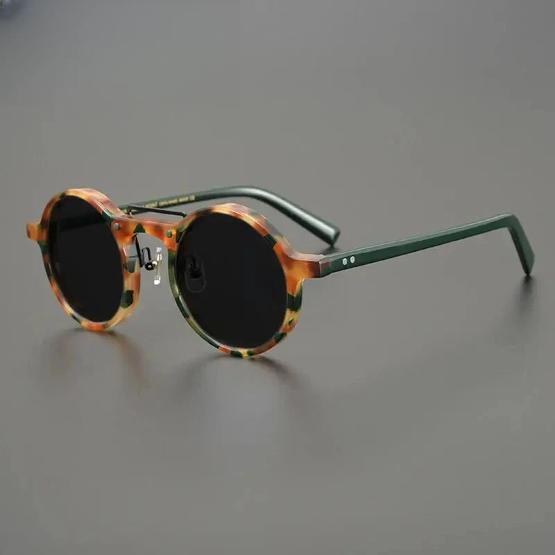 Unisex Round Full Rim Acetate Prescription Glasses Mo11 — view 14 | Rx Spectacle