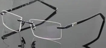 Men's Rectangular Rimless Titanium Prescription Glasses 58103 — view 2 | Rx Spectacle