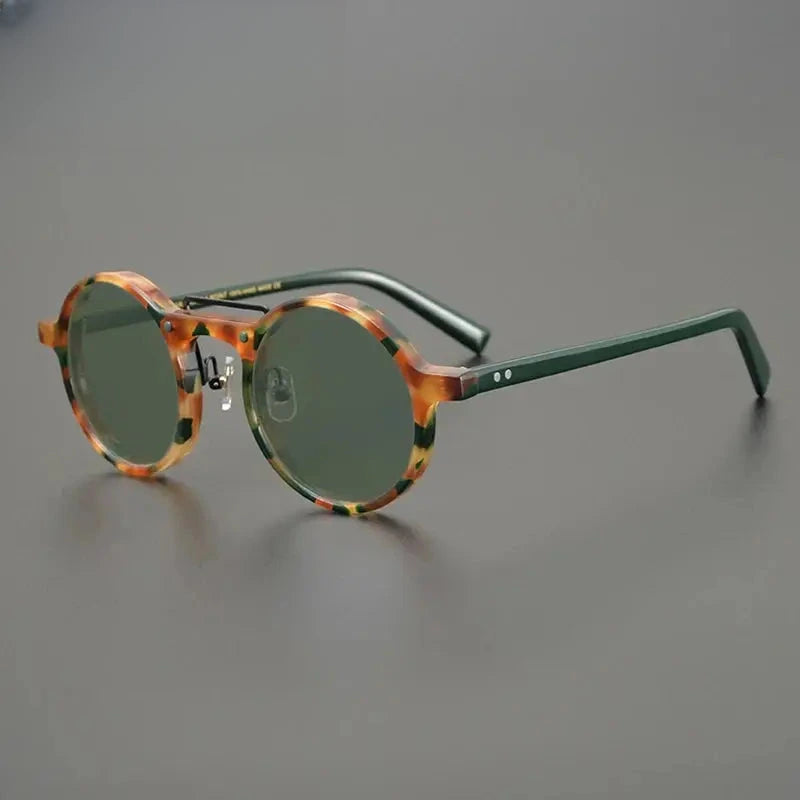 Unisex Round Full Rim Acetate Prescription Glasses Mo11 — view 7 | Rx Spectacle