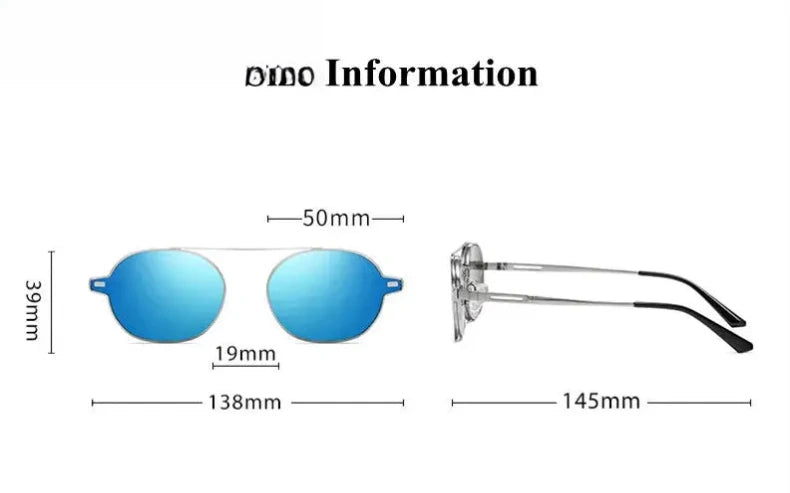 Unisex Oval Full Rim Alloy Clip-On Prescription Glasses 8802 — view 10 | Rx Spectacle