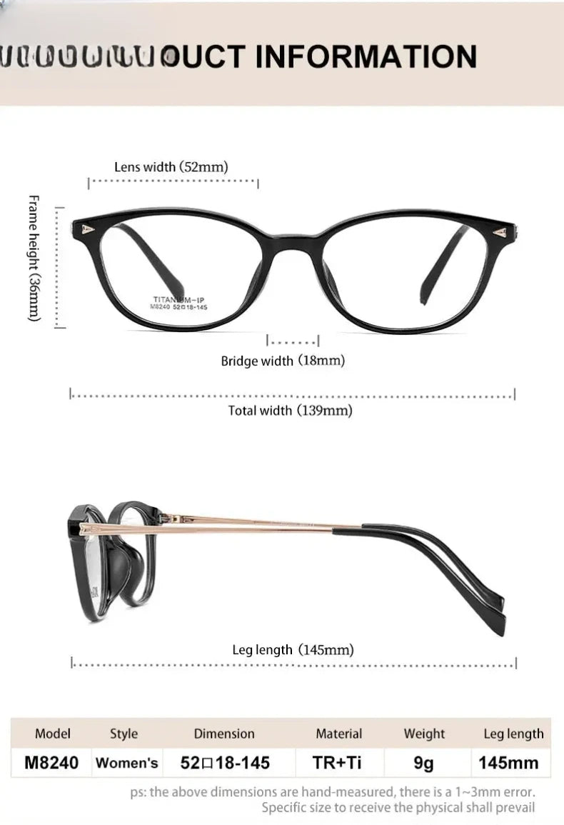 Women's Square Full Rim Titanium Reading Glasses 638240 — view 2 | Rx Spectacle