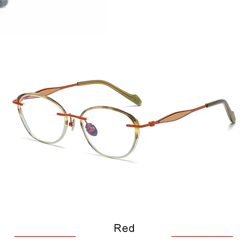 Unisex Oval Full Rim Titanium Prescription Glasses 316076 — view 4 | Rx Spectacle