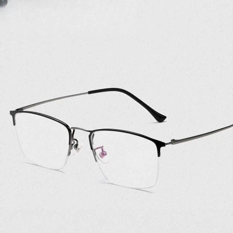Unisex Semi-Rimless Titanium Prescription Glasses 8017JX — view 1 | Rx Spectacle