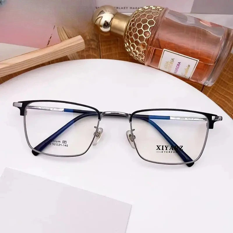 Men's Polygon Full Rim Titanium Oversized Prescription Glasses 32005 — view 3 | Rx Spectacle