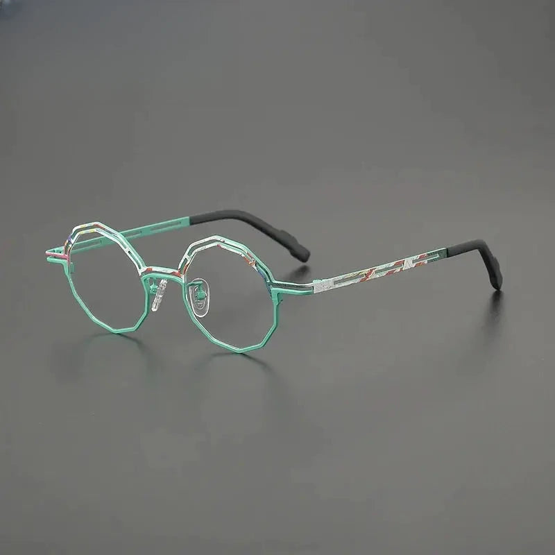 Women's Polygon Full Rim Titanium Prescription Glasses G85888 — view 3 | Rx Spectacle