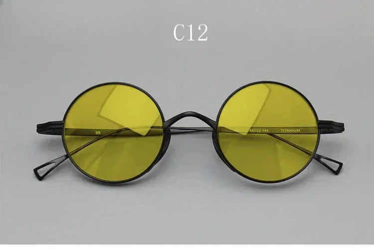Men's Round Full Rim Titanium Prescription Glasses Y4522 — view 18 | Rx Spectacle