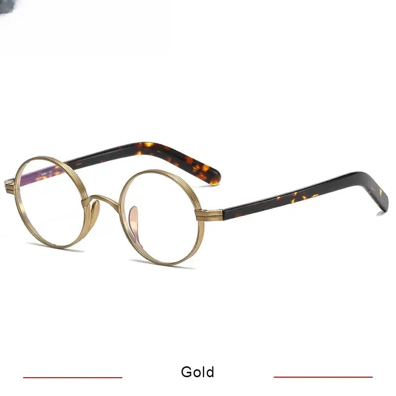 Women's Round Full Rim Titanium Prescription Glasses 66101 — view 4 | Rx Spectacle