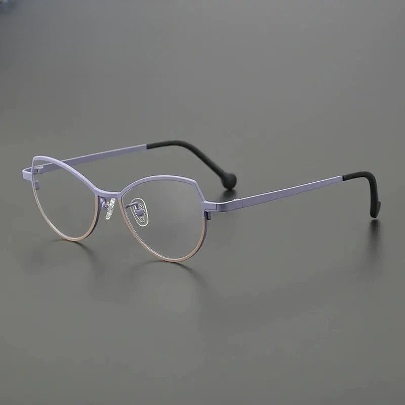 Unisex Browline Full Rim Titanium Prescription Glasses Gxy85848 — view 5 | Rx Spectacle