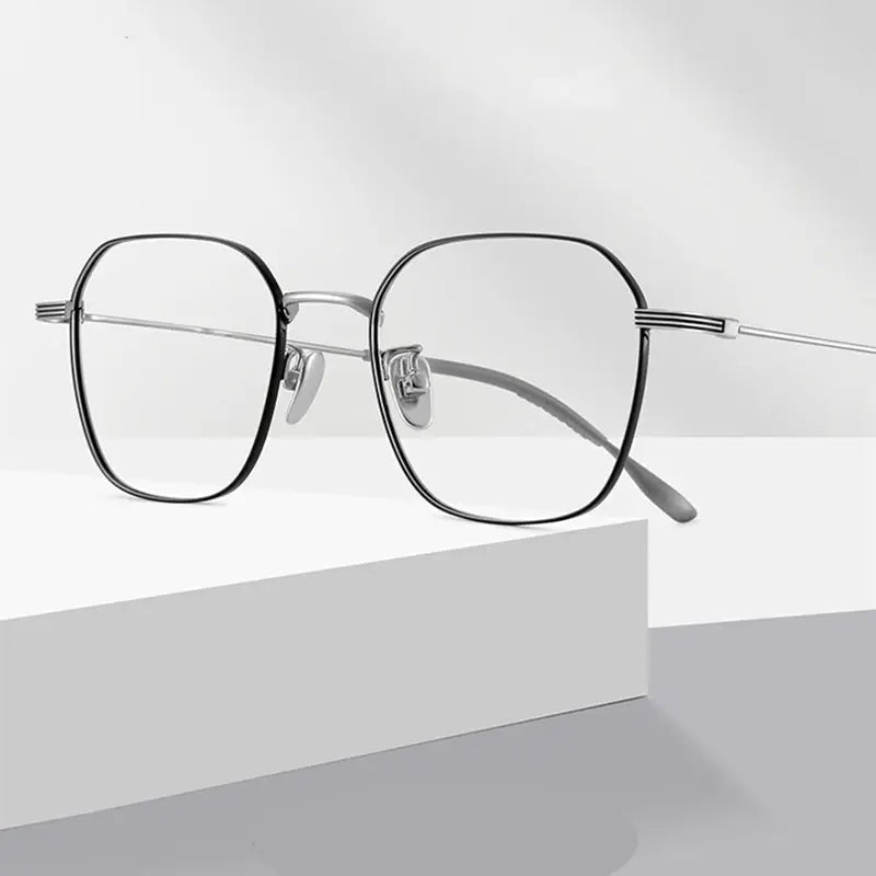 Women's Square Full Rim Titanium Prescription Glasses 241900 — view 1 | Rx Spectacle