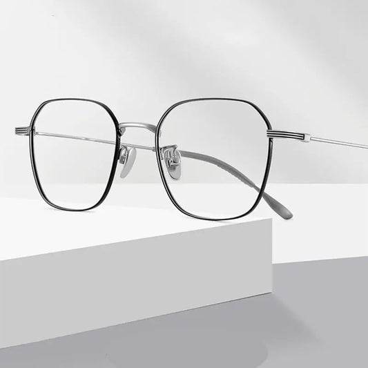 Women's Square Full Rim Titanium Prescription Glasses 241900 — view 1 | Rx Spectacle