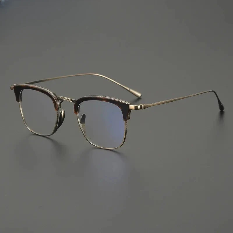 Men's Square Full Rim Titanium Prescription Glasses 611126 — view 6 | Rx Spectacle