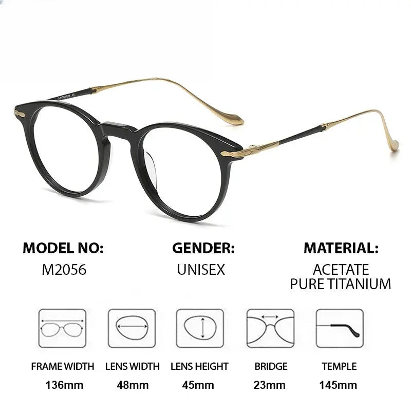 Women's Round Full Rim Titanium Prescription Glasses 932056 — view 3 | Rx Spectacle