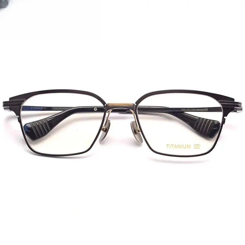 Unisex Polygon Full Rim Titanium Oversized Prescription Glasses 17524 — view 1 | Rx Spectacle