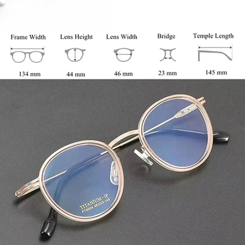 Women's Oval Full Rim Titanium Prescription Glasses 884004 — view 2 | Rx Spectacle